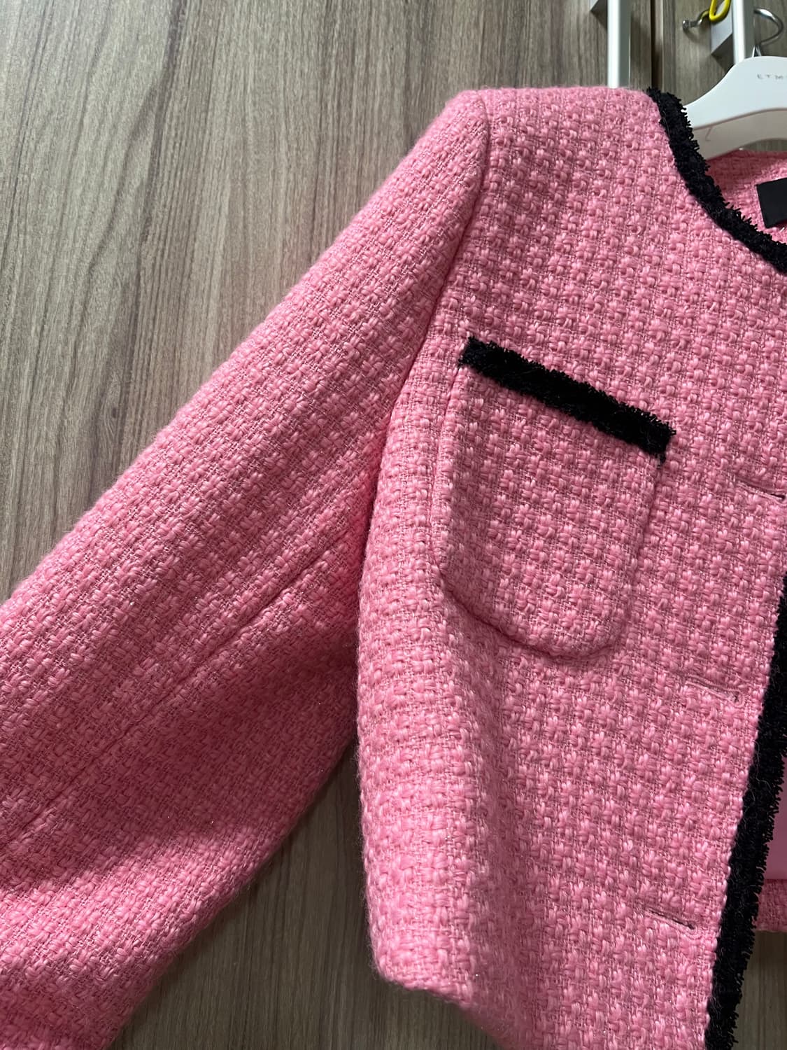 에트몽 트림트위드자켓 핑크 S(2회착용 사용감없음) 상품이미지5