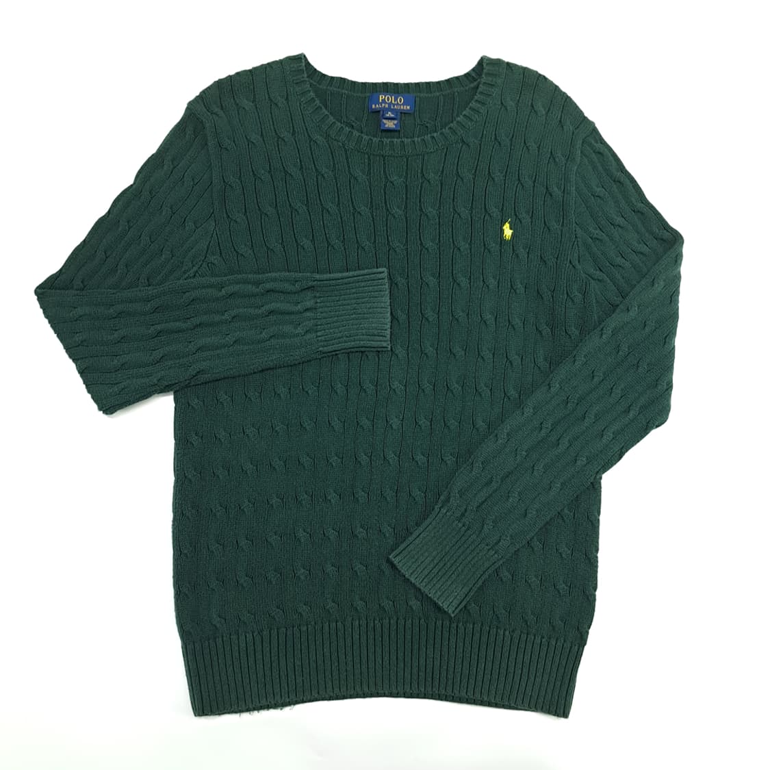 CN532 L-XL 폴로 랄프로렌 포레스트그린 꽈배기 케이블 니트 스웨터 상품이미지2