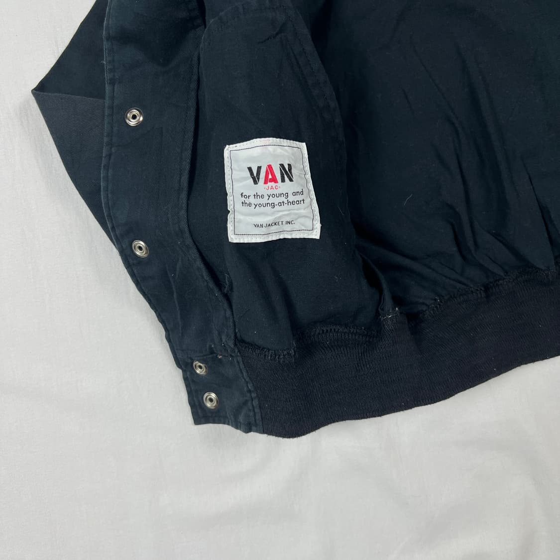 90’s 반작 van jac 빅로고 스냅 블루종 자켓 상품이미지7