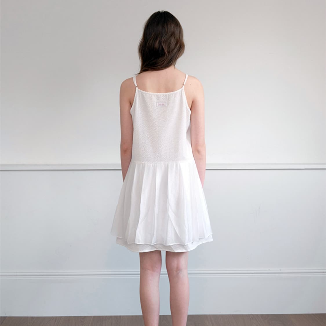 하네(HANE) 플리츠 시어서커 레이어드 원피스 55-66 새상품 상품이미지4