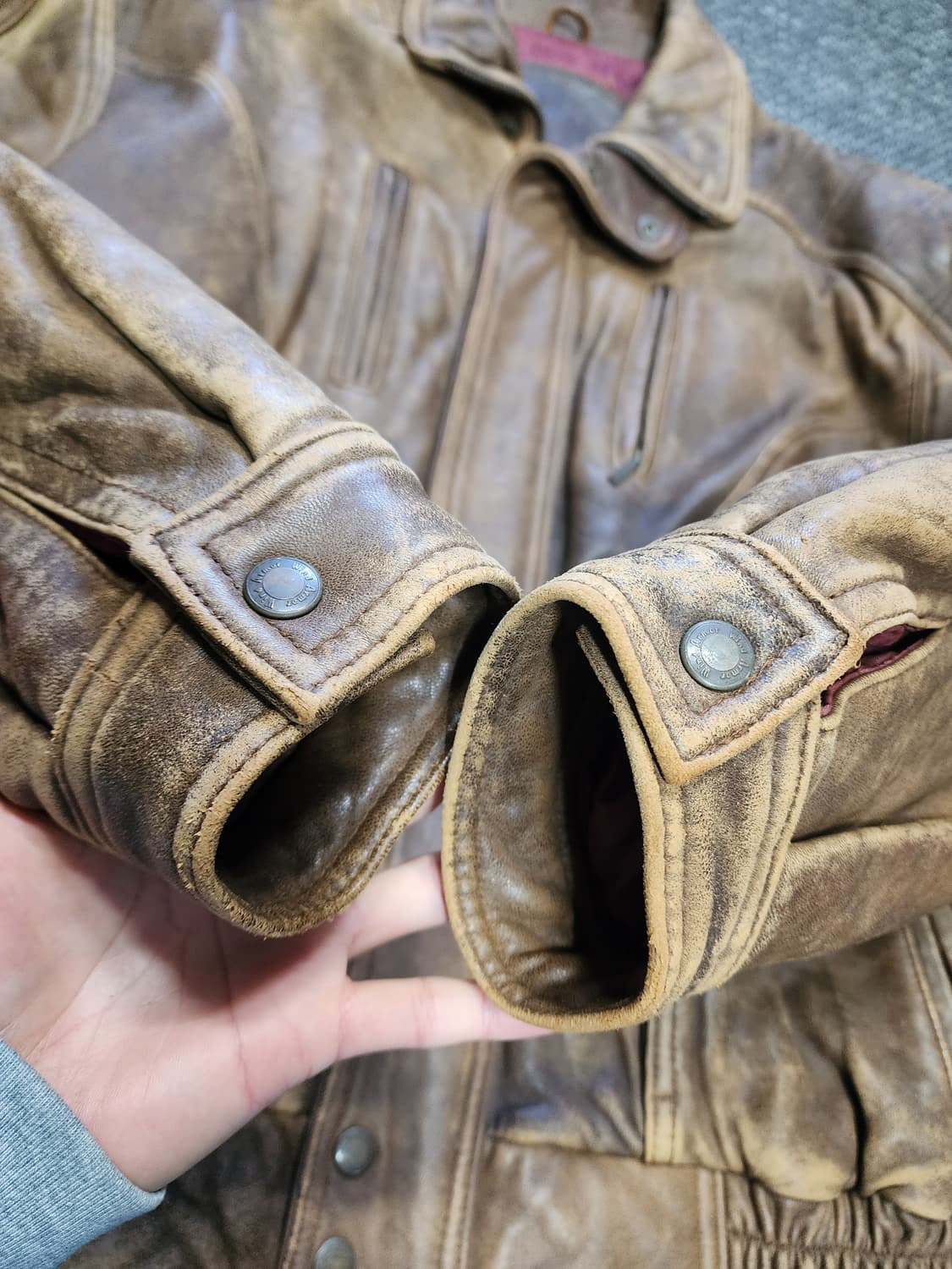 빈티지 가죽 자켓 브라운 상품이미지6