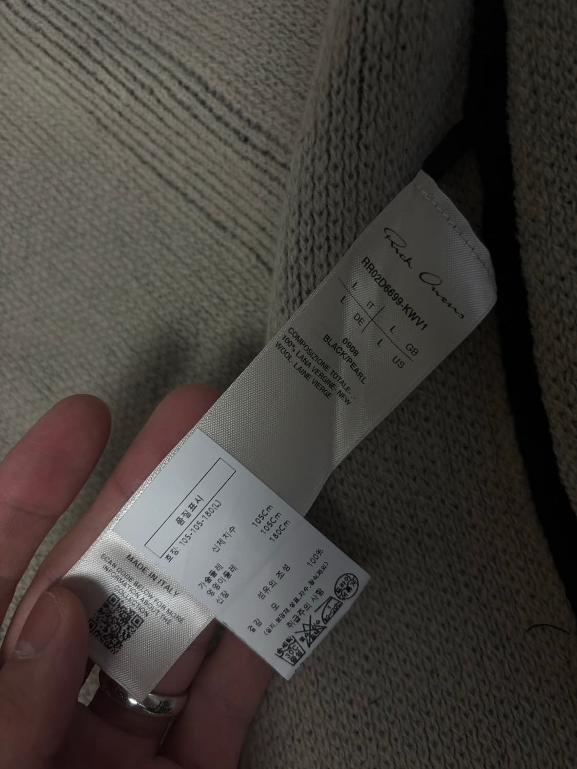 Rickowens 릭오웬스 포터빌 점보 크루넥 니트 Large size 상품이미지8