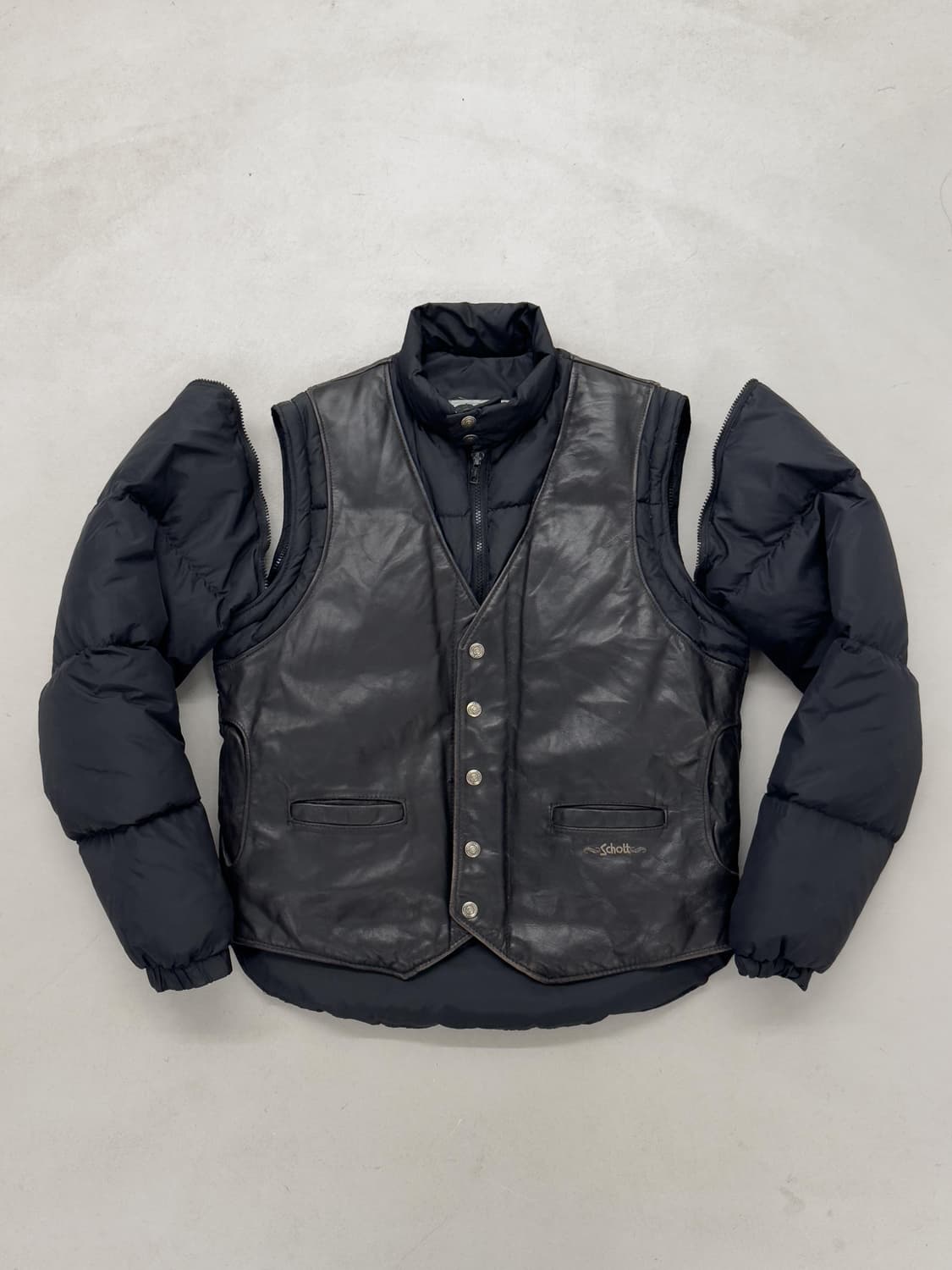 80s 쇼트 레더 다운 자켓 상품이미지1