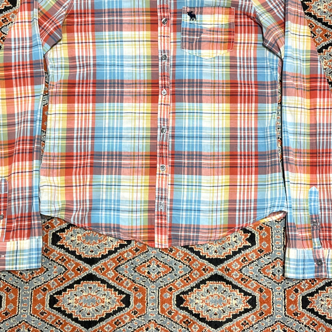 아베크롬비 트로피컬 마드라스 체크 셔츠 여성M 상품이미지3