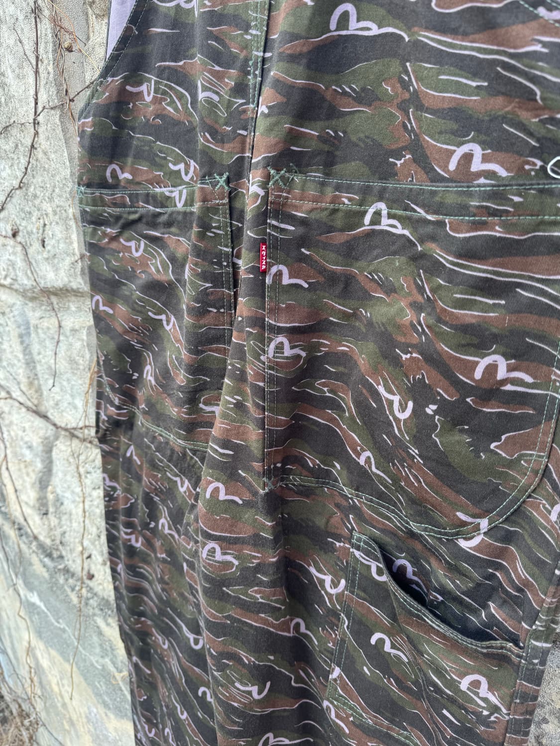 에비수 타이거카모 모노그램 가타카나탭 오버올 오버롤 멜빵 팬츠 바지 상품이미지6