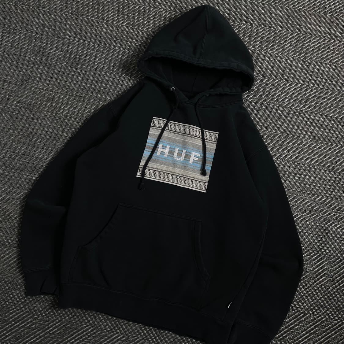 HUF 빅로고 박시핏 블랙 후드 티셔츠 y 4269 상품이미지1
