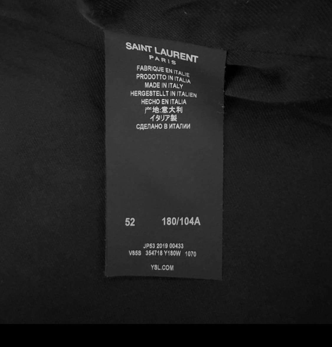 [52] 생로랑 남성 울 레더 클래식 테디 바시티 봄버 자켓 블랙 화이트 상품이미지9