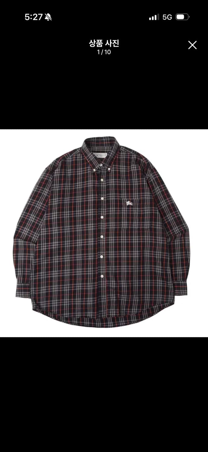 버버리 네이비 노바체크셔츠 판매합니다 상품이미지1