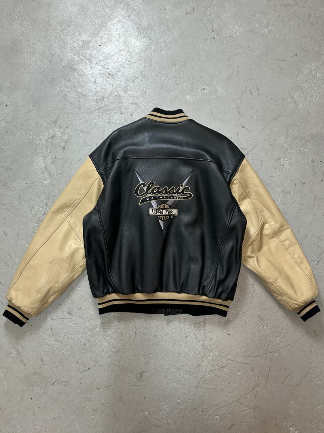 00's 할리데이비슨 레더 봄버 자켓 풀그레인 레더 자켓 상품이미지4