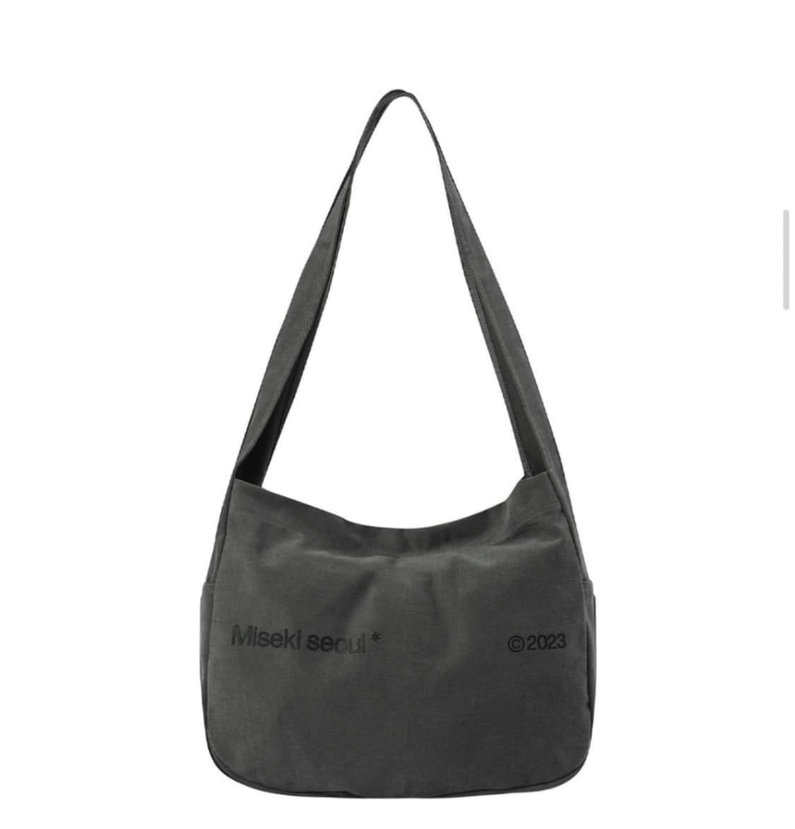 미세키서울 코튼 빅 크로스백 차콜  상품이미지1