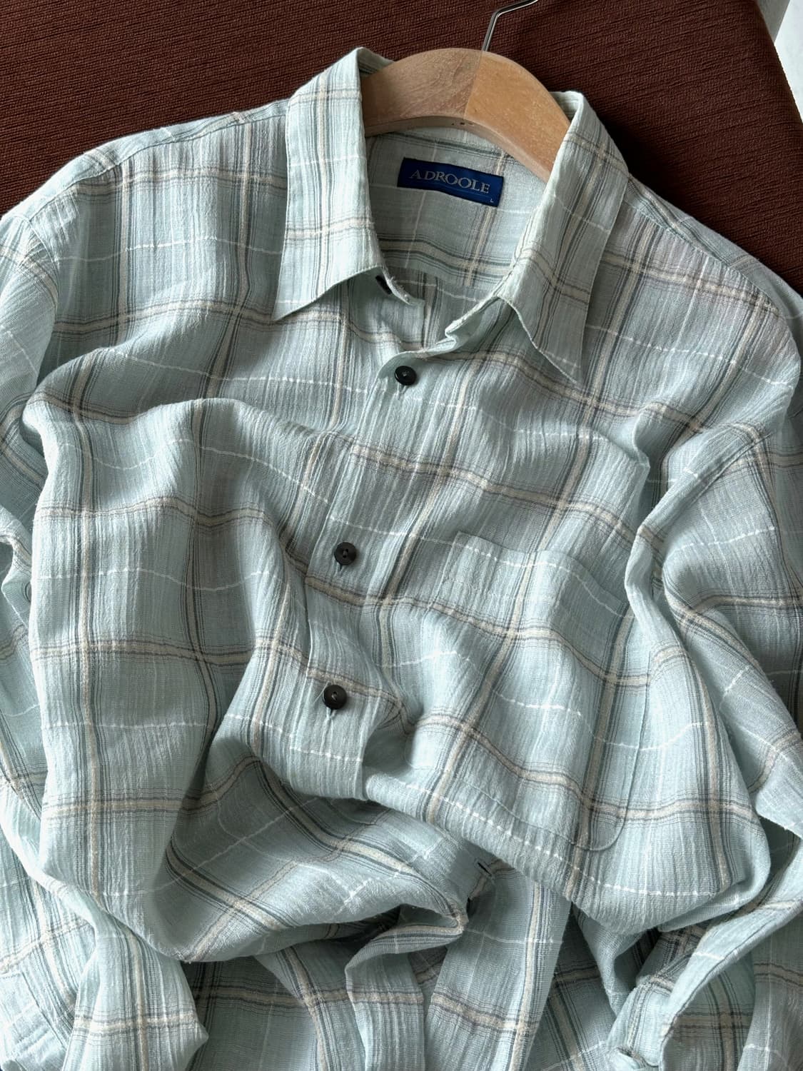 Light linen poly design sheer shirt 상품이미지5