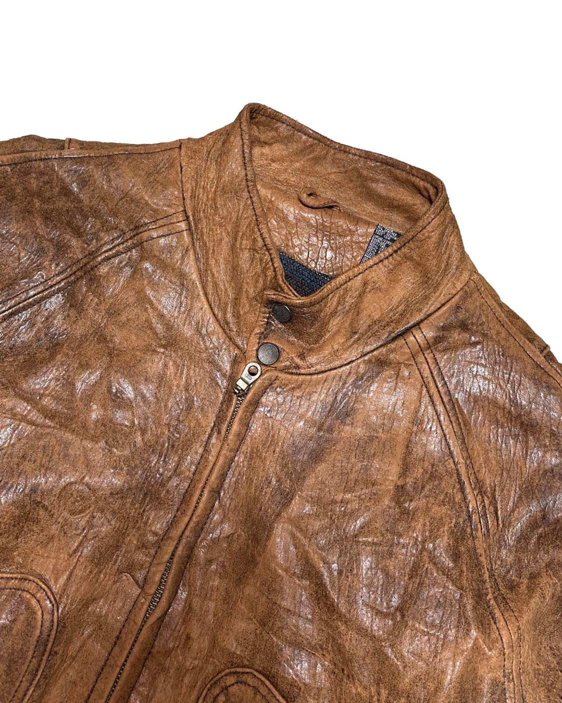 Old 헤비 리얼 레더 에이징 레이싱 자켓 상품이미지3