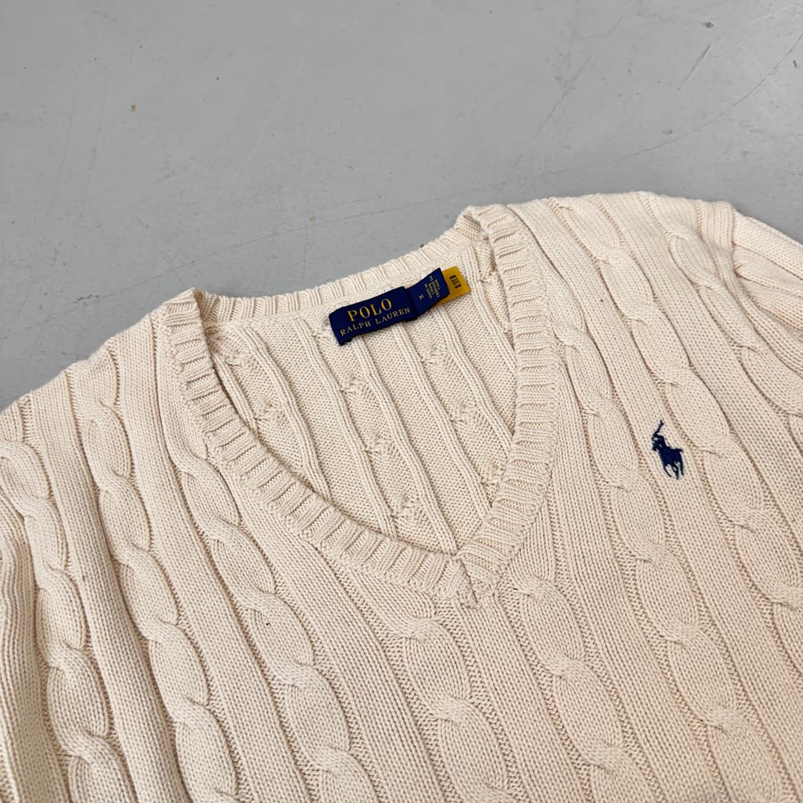 폴로 신형 포니 꽈배기 아이보리 니트 상품이미지3
