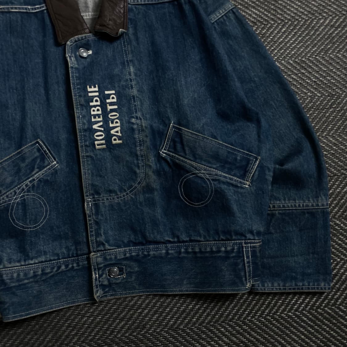 Anecdote 아카이브 레더 카라 데님 워크 자켓y 4402 상품이미지3