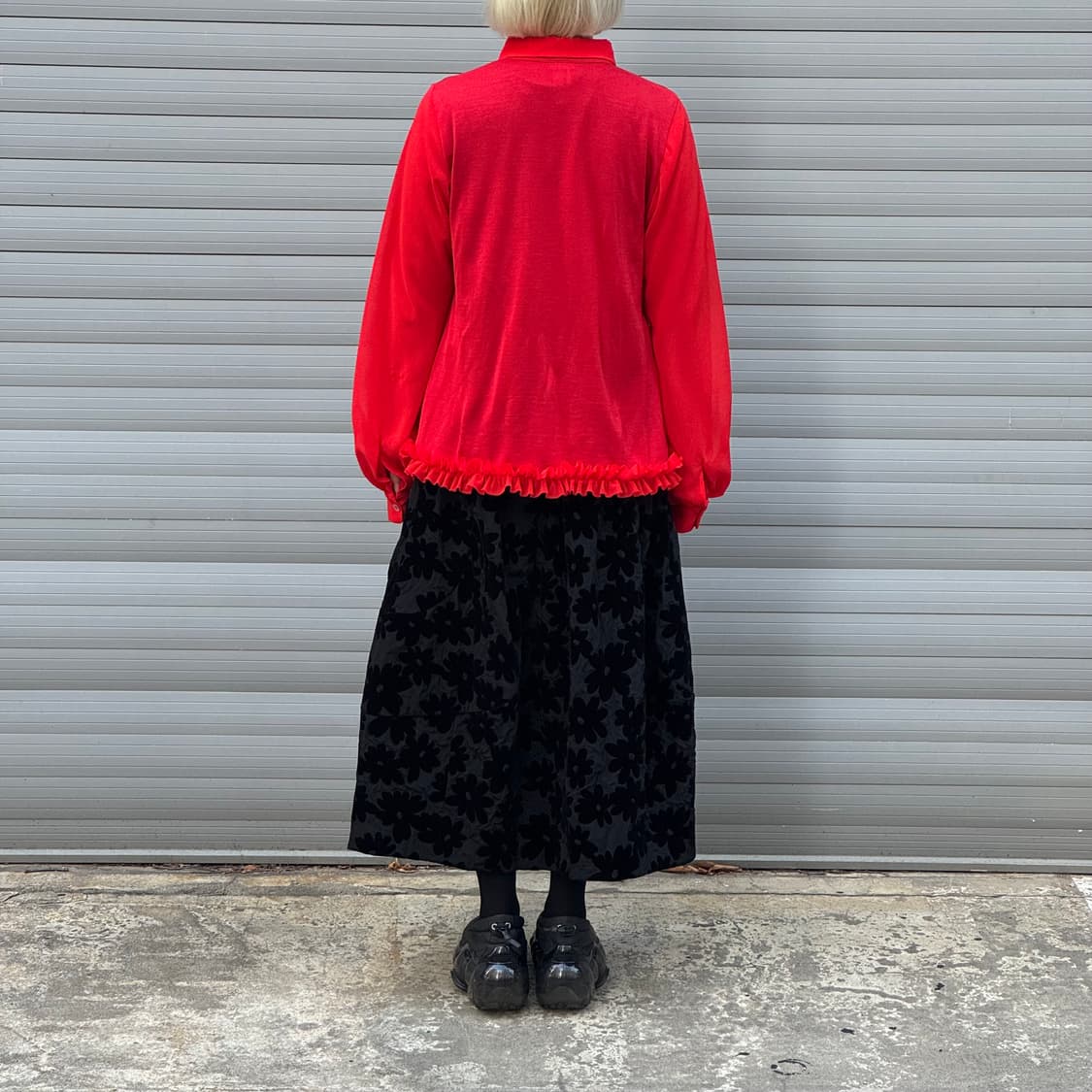 Tulle Ruffle Red Short Cardigan 상품이미지9