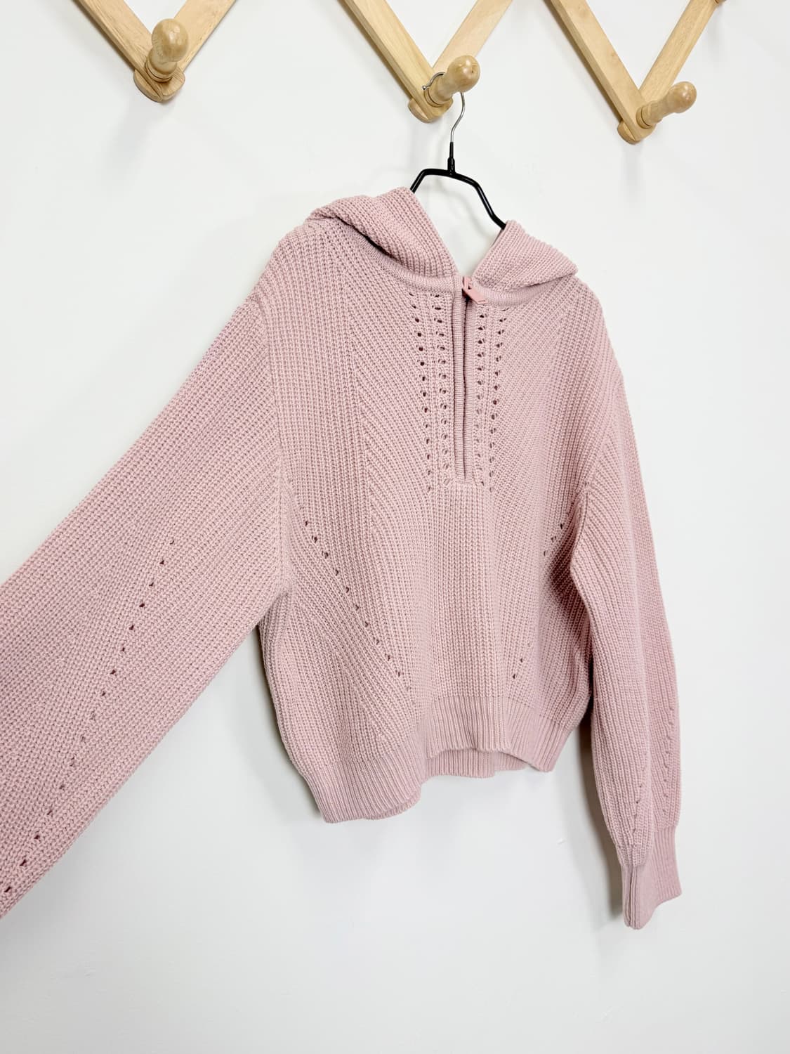루에브르 니트 후드집업 - 핑크 상품이미지4