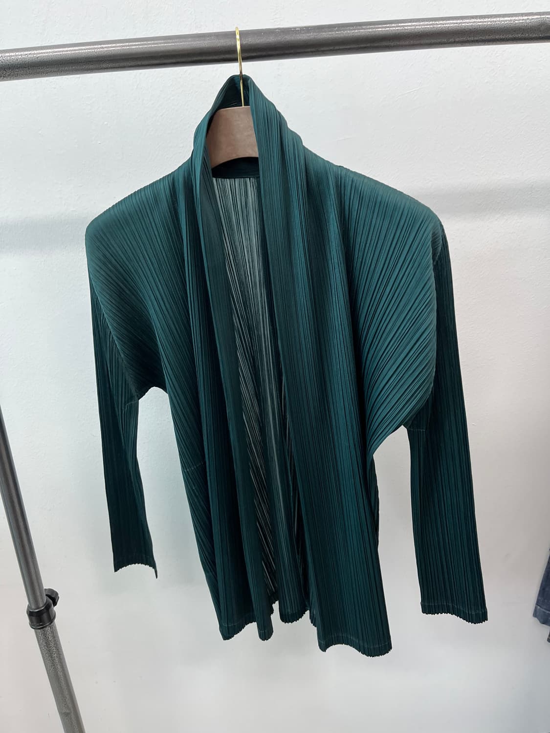 여) 플리츠플리즈 딥그린 숄 가디건  상품이미지6