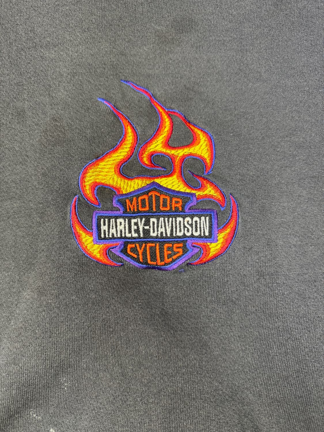 빈티지 90s 할리 데이비슨 플레임 자수 맨투맨 3XL 상품이미지2