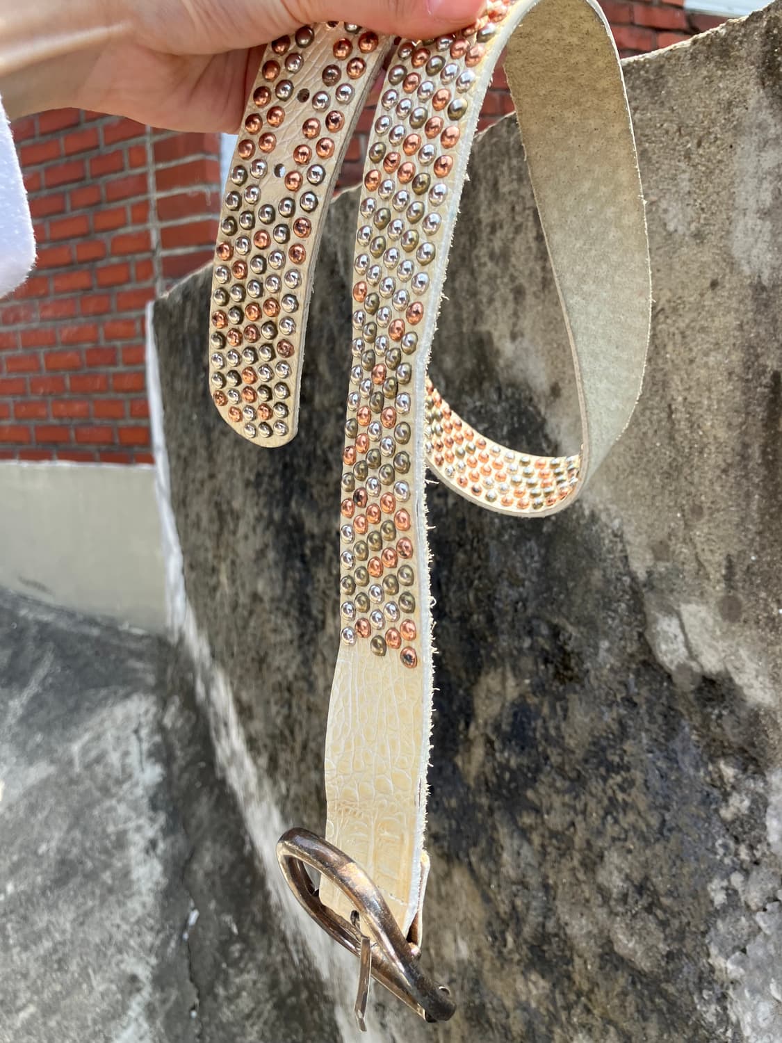 화이트 웨스턴 크로코 징 레더 벨트 상품이미지4