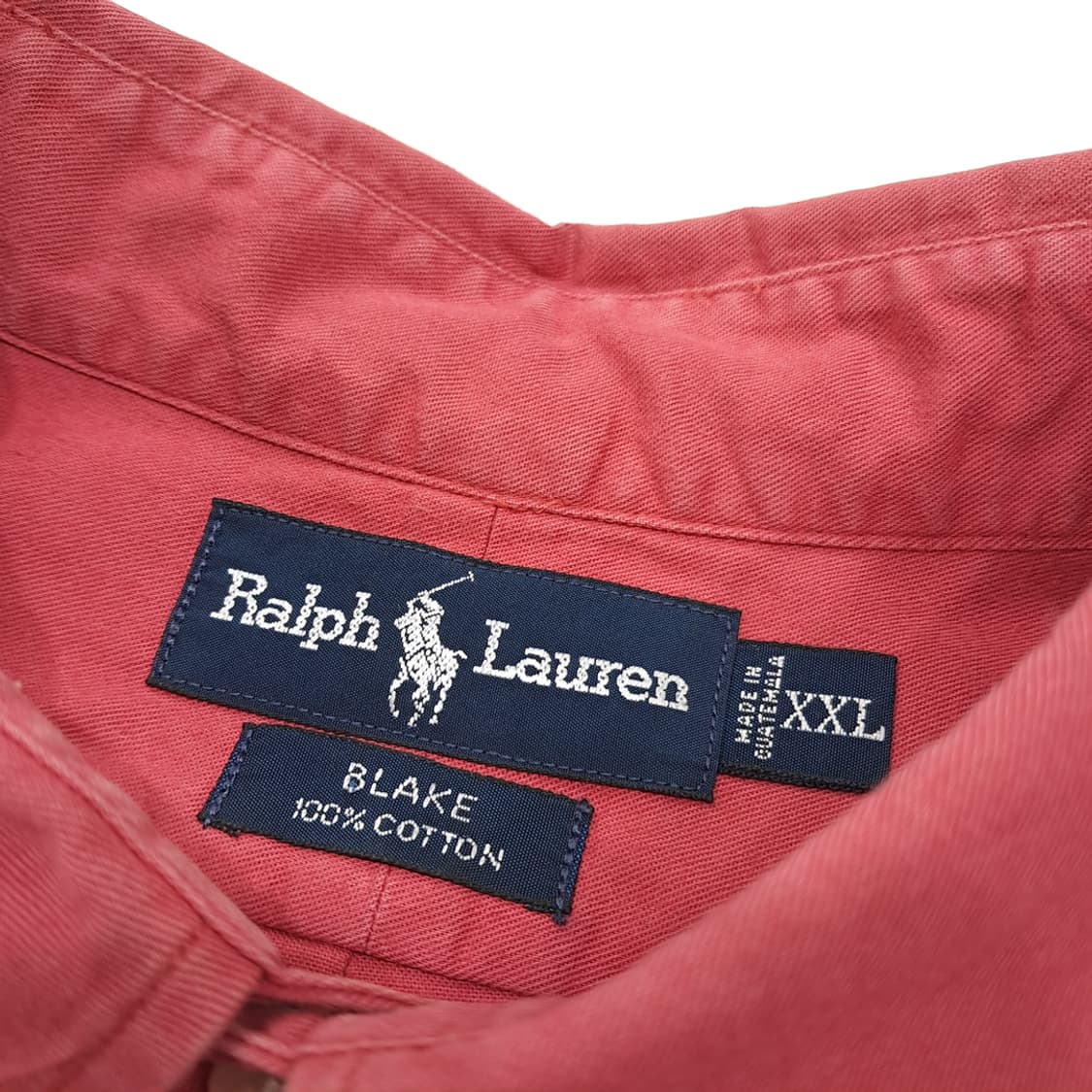 CL528 2XL 폴로 90s 코튼 버튼다운 빈티지 레드 셔츠 남방 상품이미지3