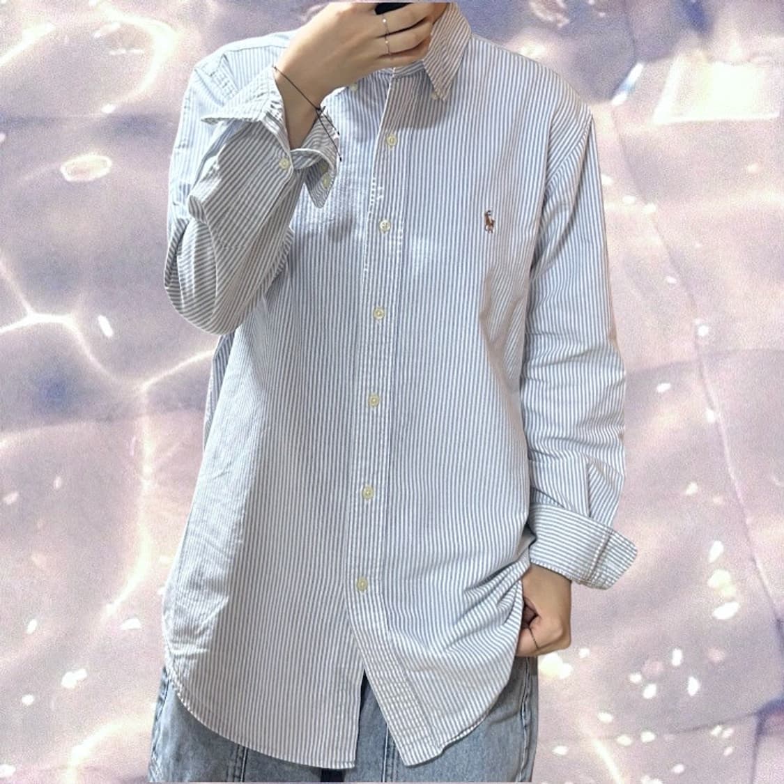 폴로 랄프로렌 스트라이프 셔츠 블루 L 상품이미지2