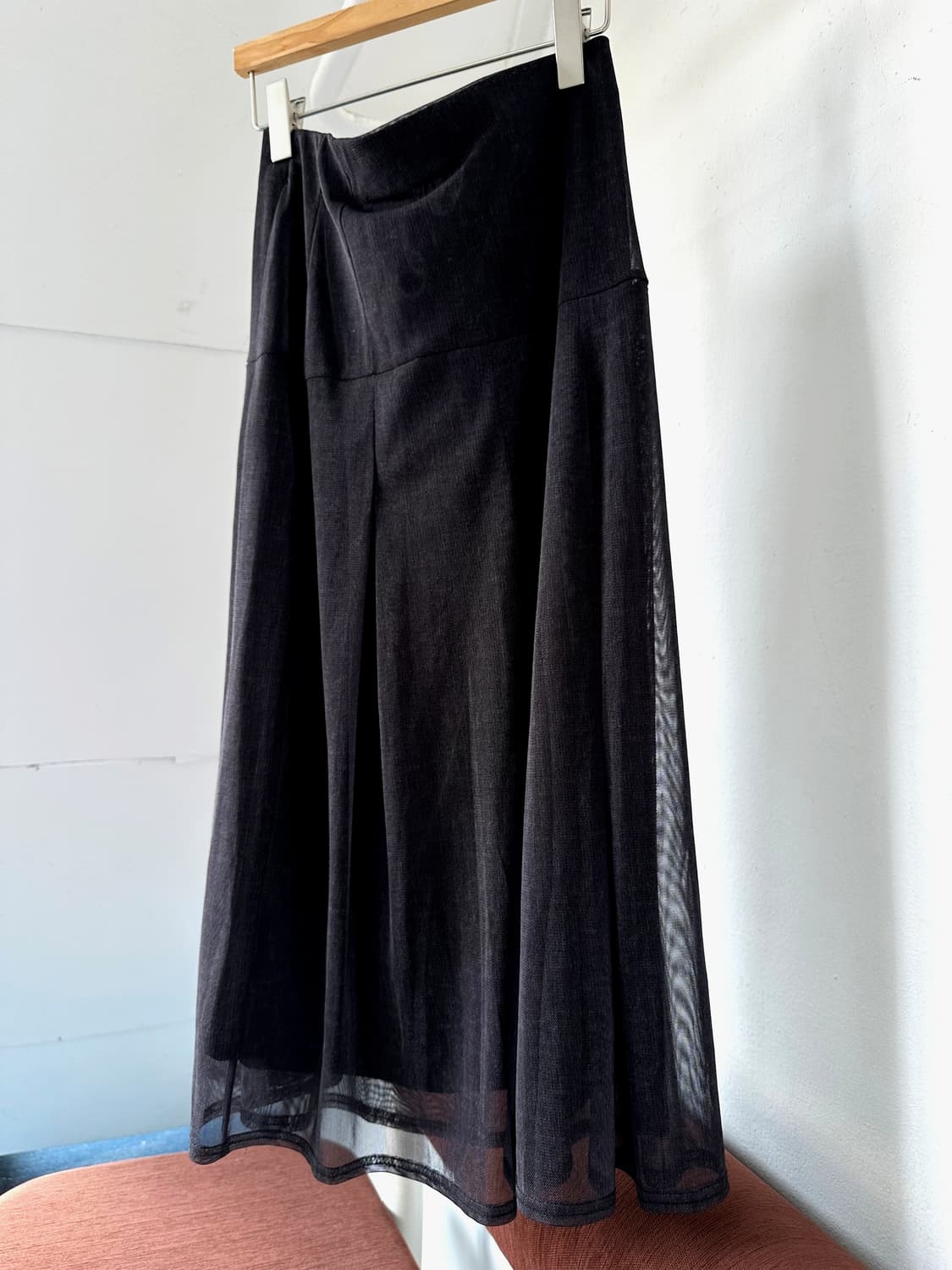 Sheer layer fabric banded loose skirt 상품이미지7