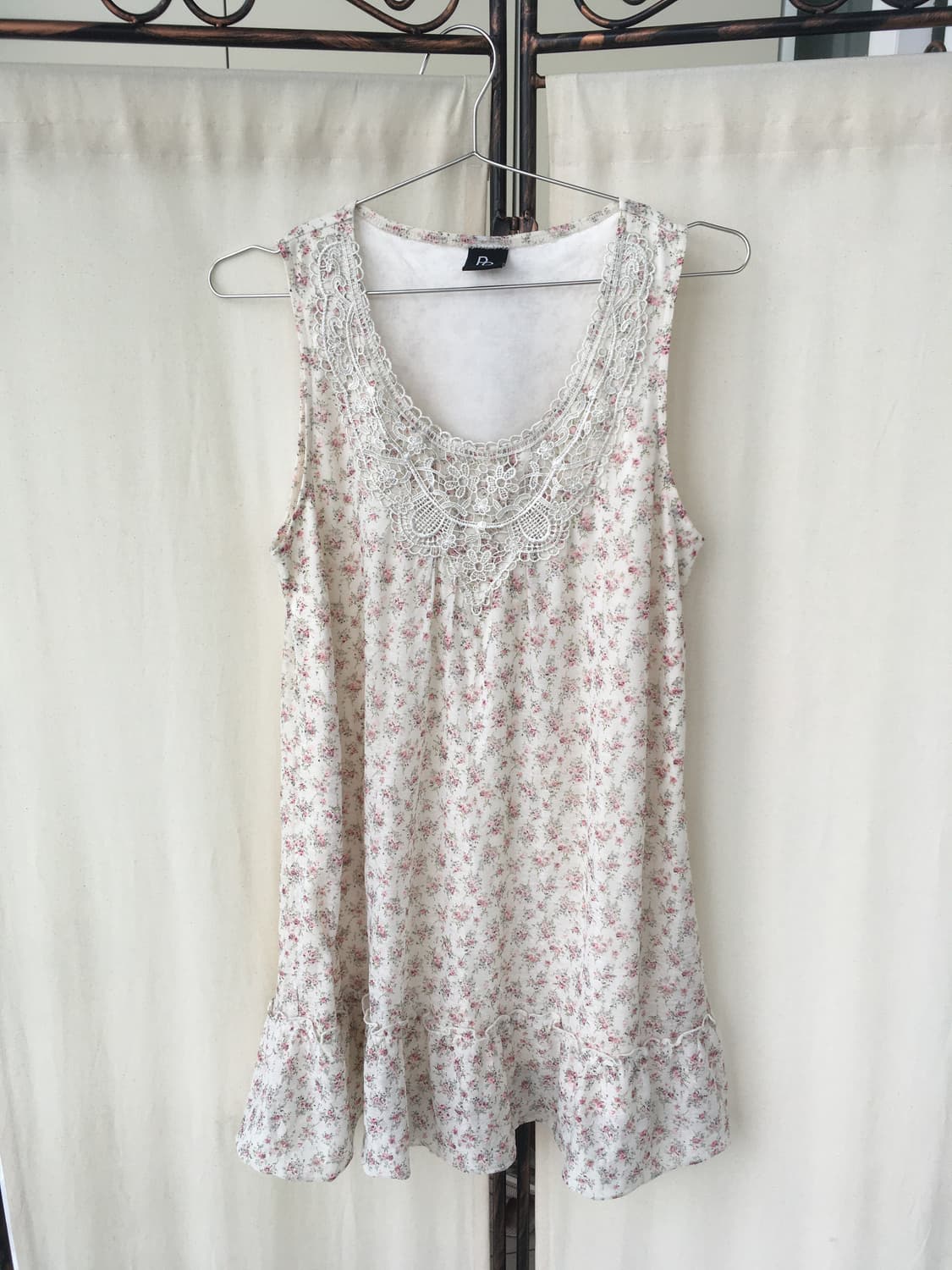 Set)잔꽃 하구미 원피스+홀터 레이스 나시+코랄블라우스 +레이스머플러 상품이미지9