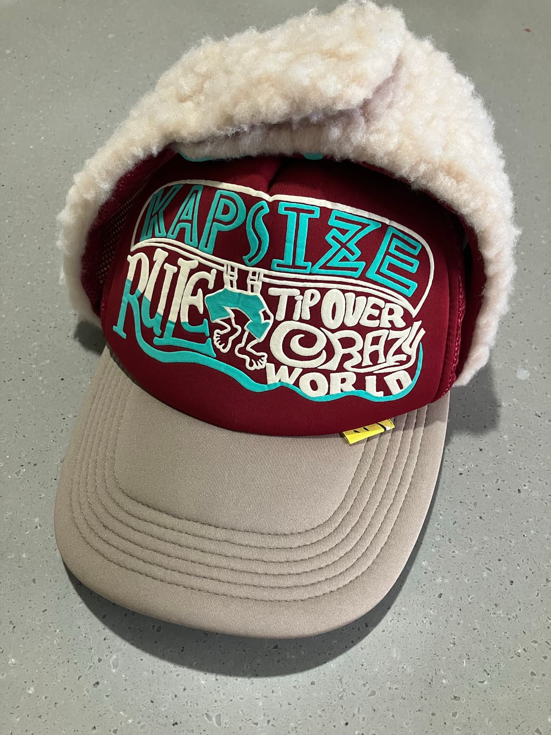 캐피탈 캡사이즈 럼버 트러커캡 다크레드모카 상품이미지2