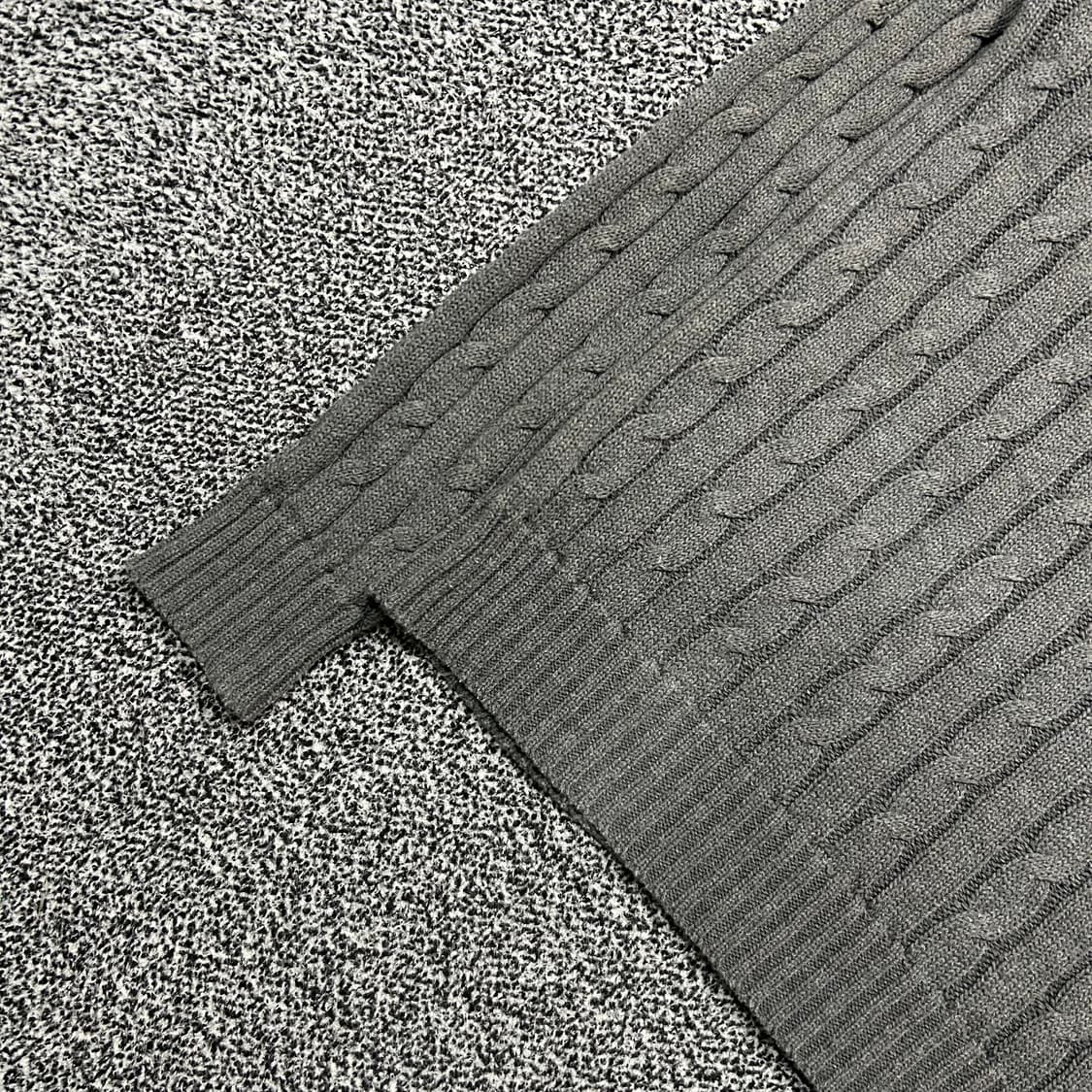 폴로 그레이 케이블 코튼 니트 상품이미지3