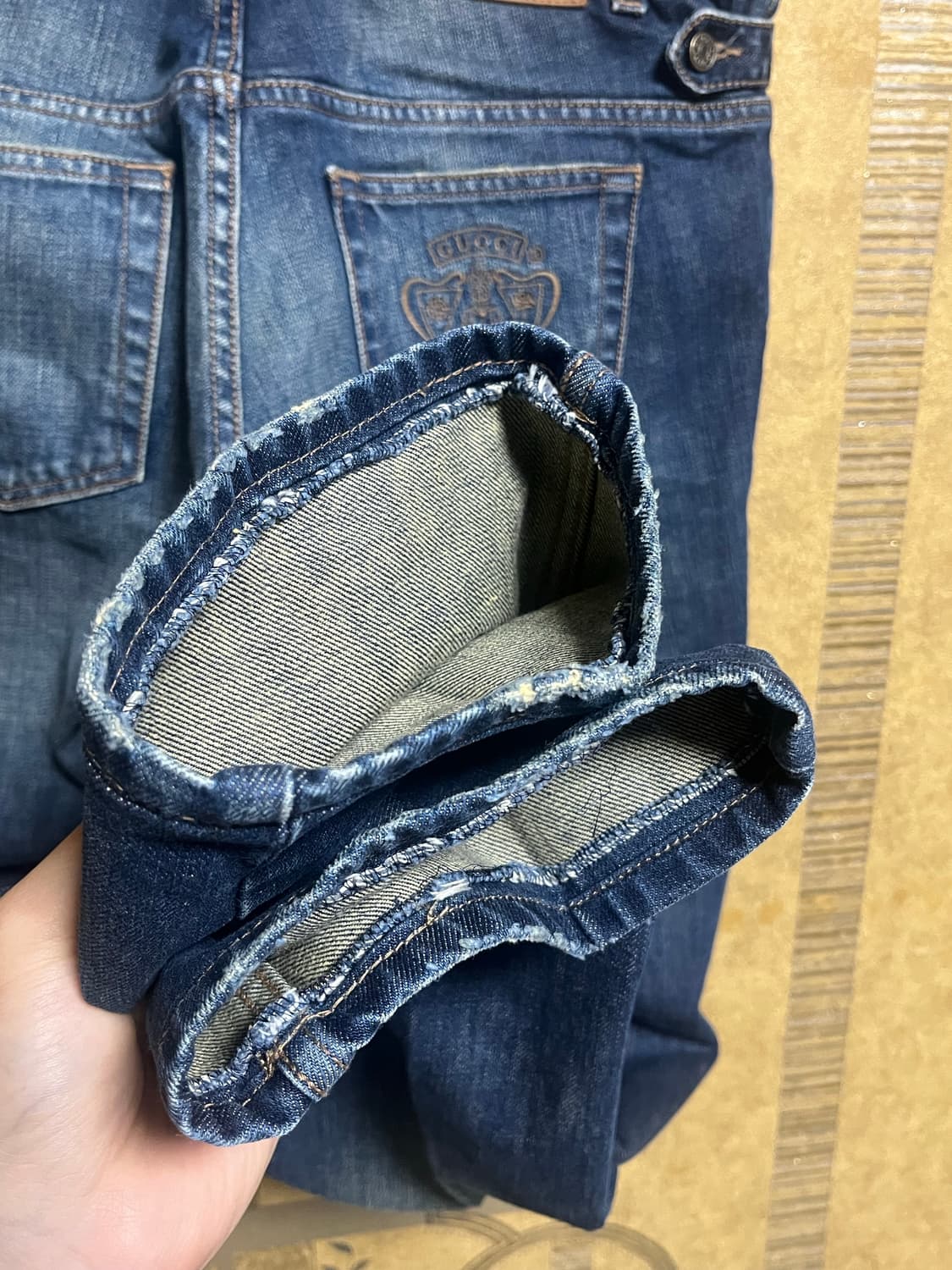 (GUCCI) 아카이브 크레스트 로고 자수 데님 상품이미지10