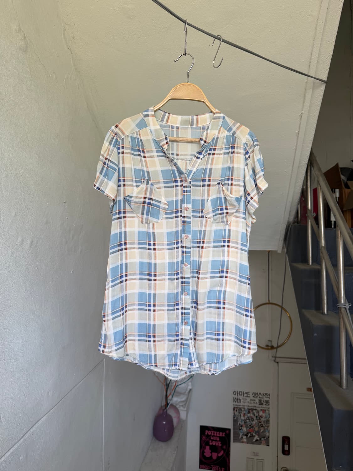 페어리 투포켓 체크 셔츠 상품이미지1