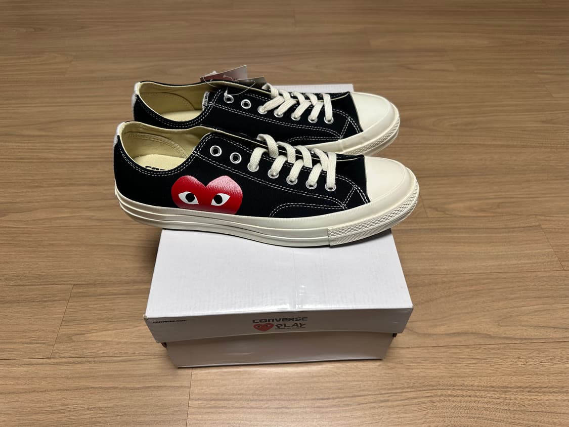285 컨버스 x 플레이 꼼데가르송 척 70 로우 블랙 상품이미지6