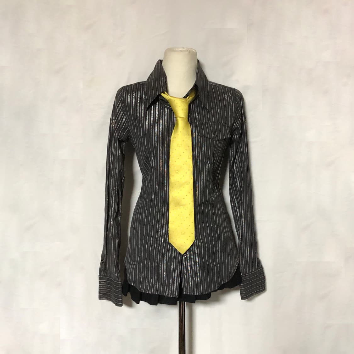 리락쿠마 도트 실크 넥타이 옐로우 상품이미지6