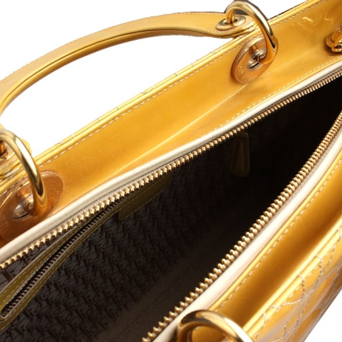 디올 옐로 페이던트 까나쥬 레이디 디올 금장 라지 토트겸 숄더 상품이미지5