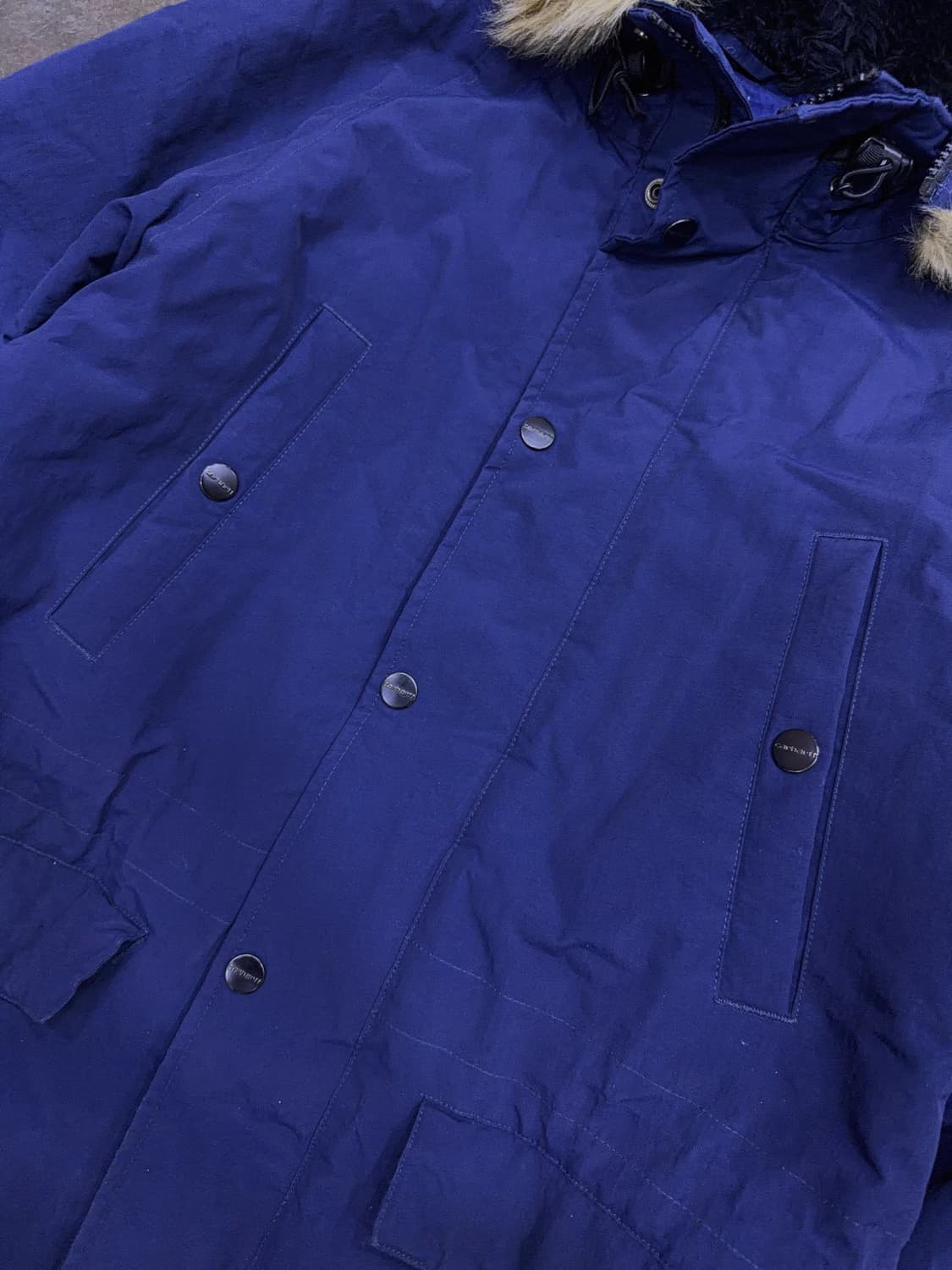 칼하트 WIP 앵커리지 파카 야상 패딩점퍼 네이비 M 상품이미지4