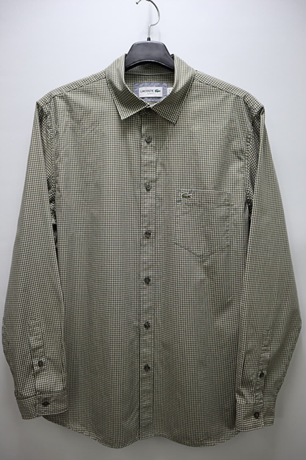 라코스테 카키체크 셔츠 슬림핏 드라이완료 상품이미지1