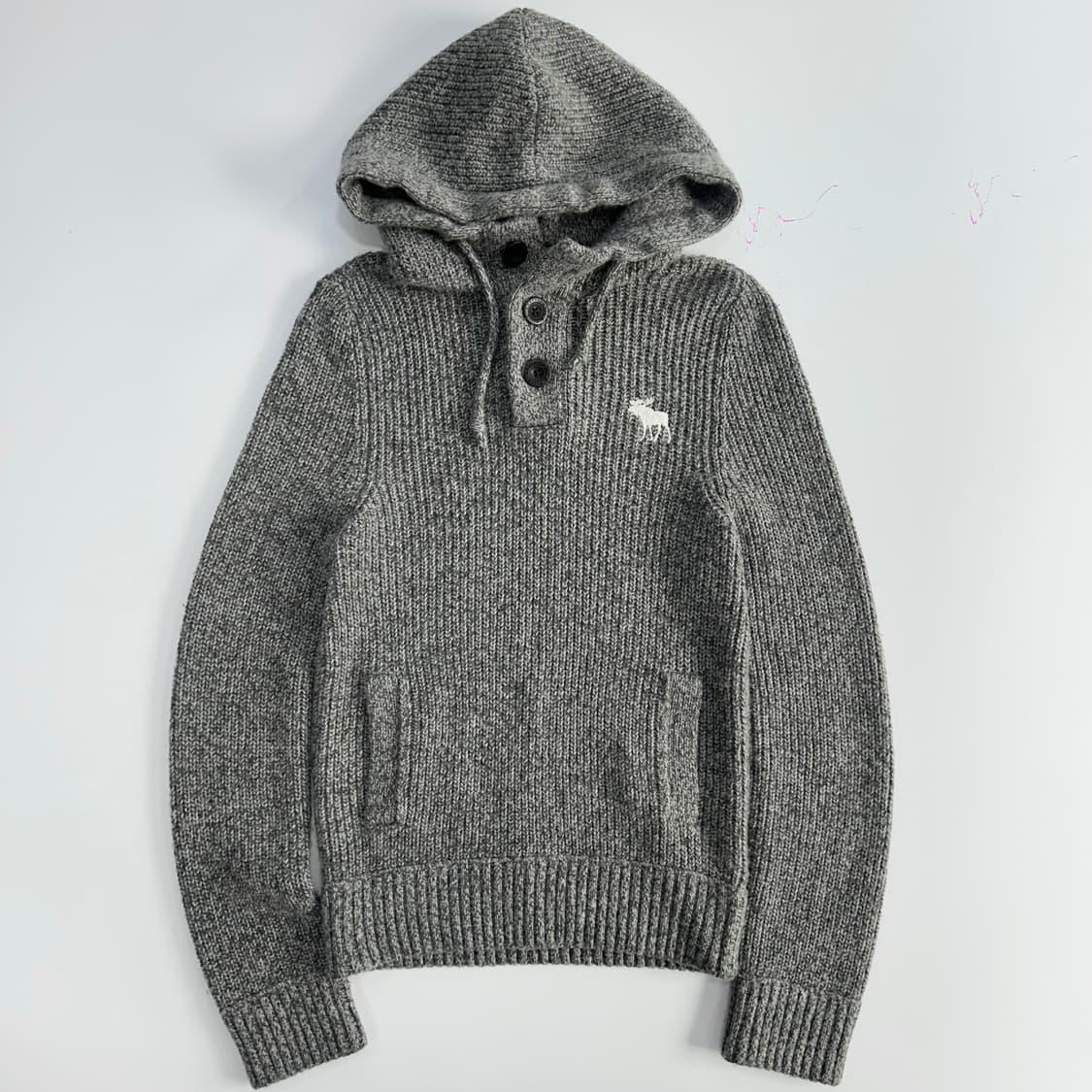 Abercrombie 아베크롬비 그레이 &fitch 니트후드 상품이미지3