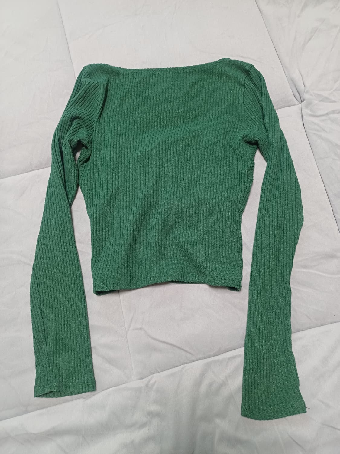홀리스터 슬림핏 딥 그린 크롭 니트 상품이미지3