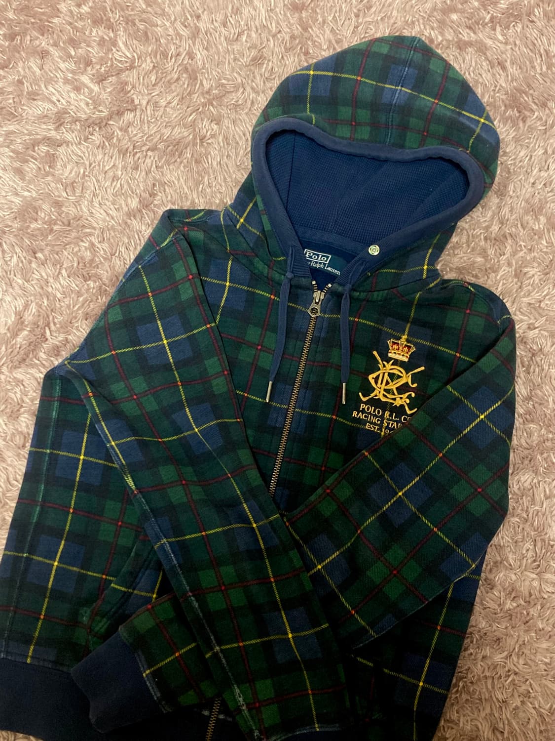 폴로 체크 후드집업 상품이미지1
