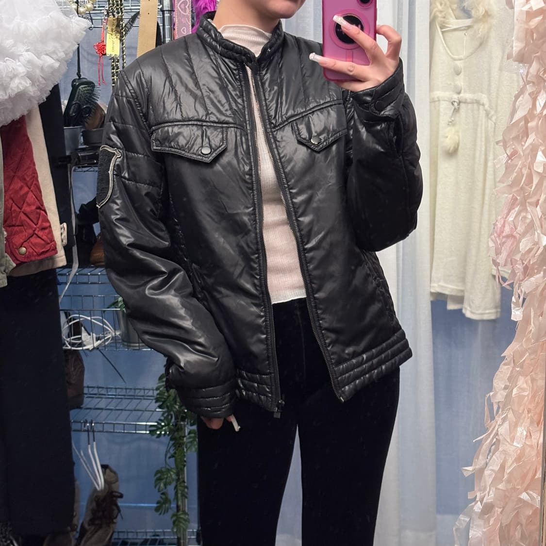 패딩 라이더자켓 상품이미지1