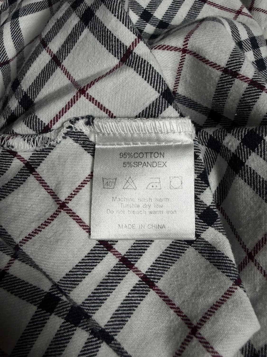버버리 00's 언발란스 노바 체크 코튼 반팔 셔츠 R1491 상품이미지5