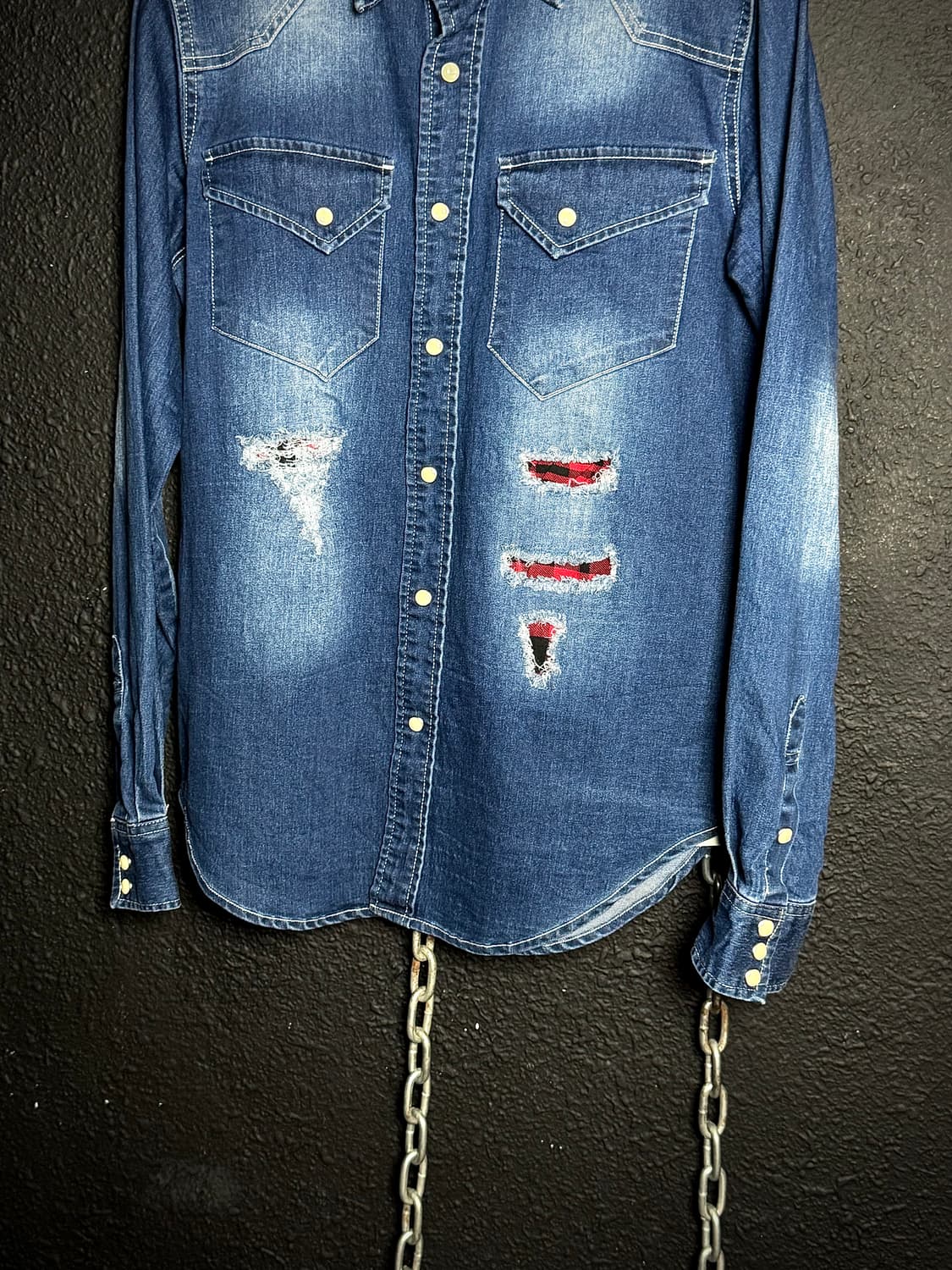 Wardrober – Distressed Western Denim Shi 상품이미지4