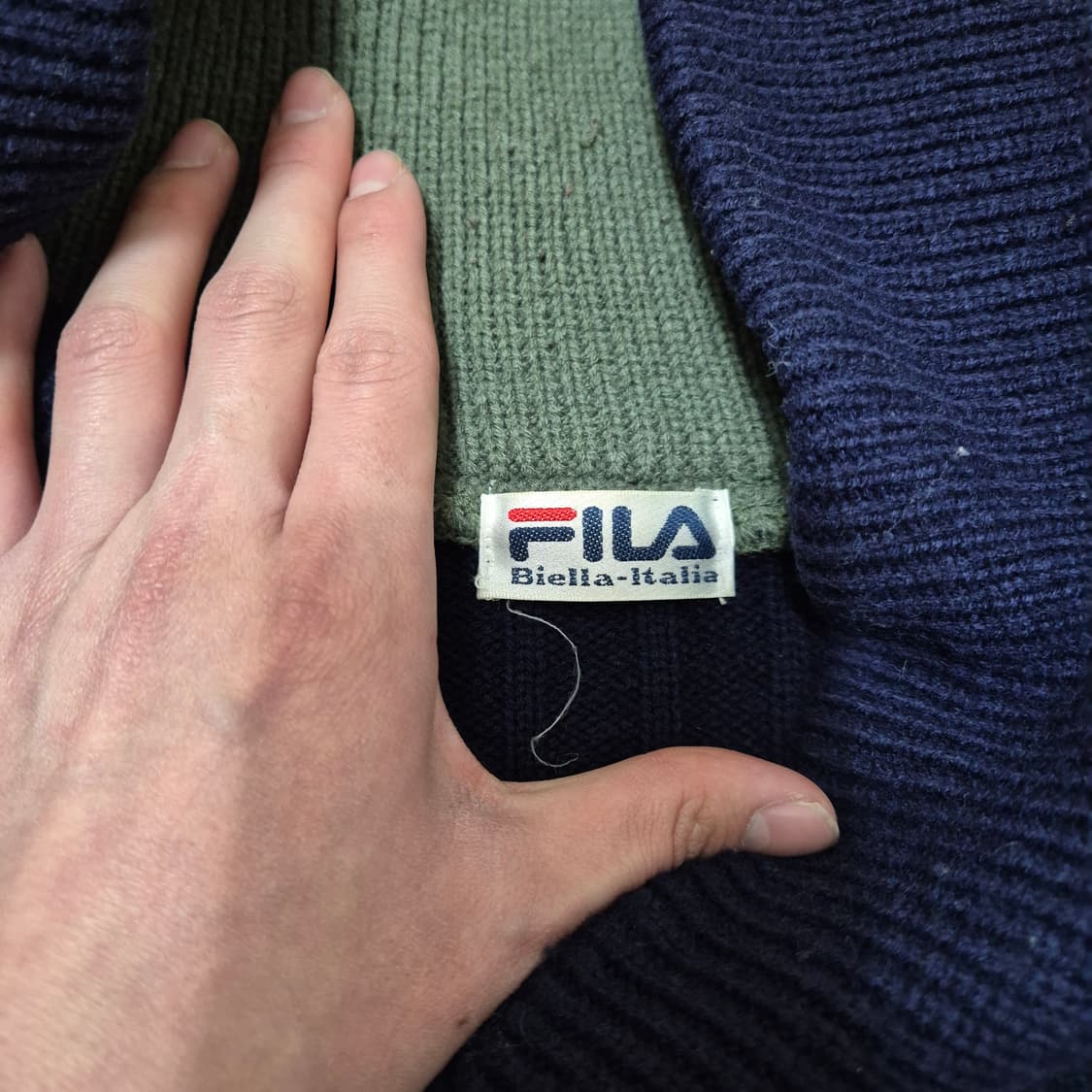 휠라 숄 카라 풀오버 골지 니트 XL(105) 상품이미지5