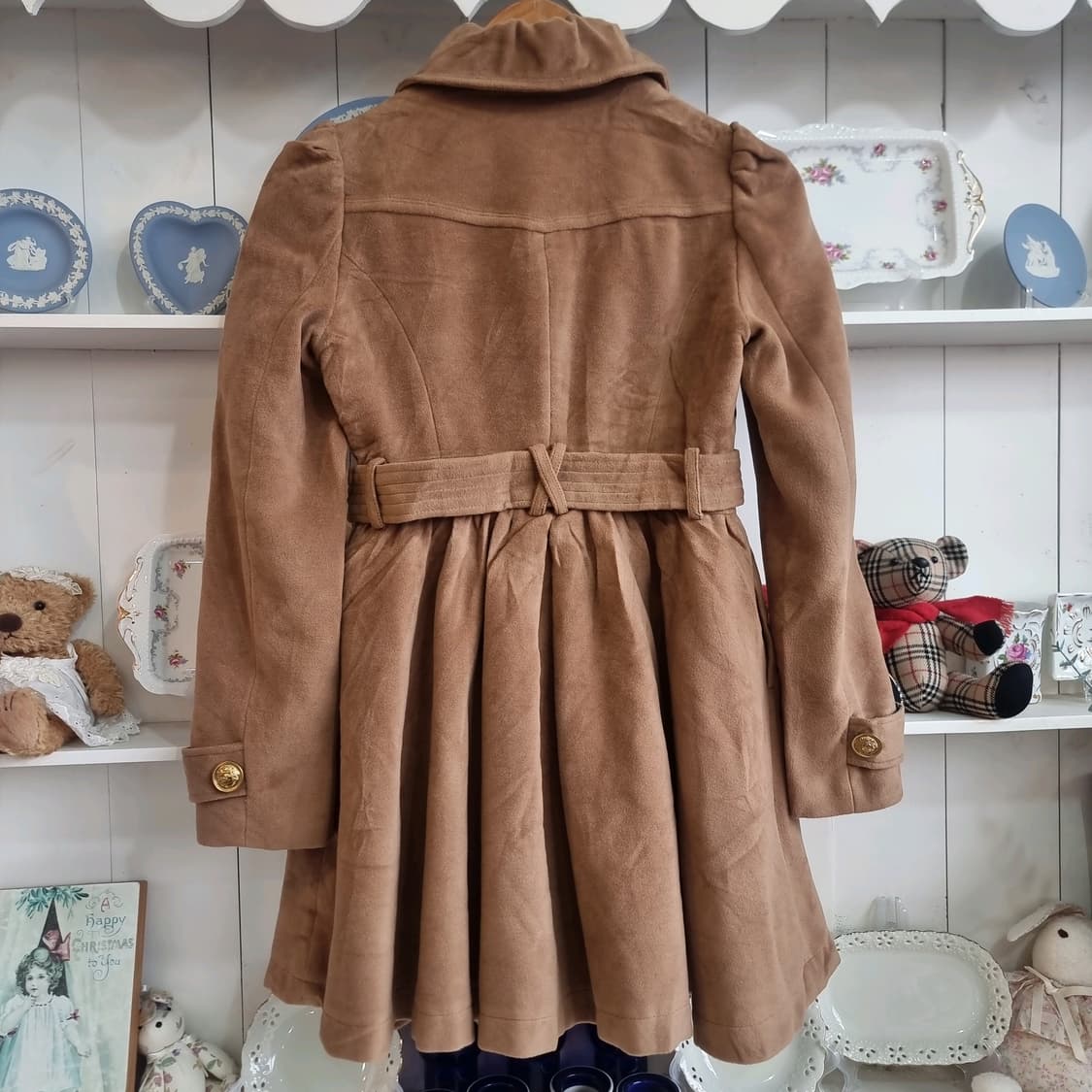 허니 번치 스웨이드 터치 플레어 코트 상품이미지5