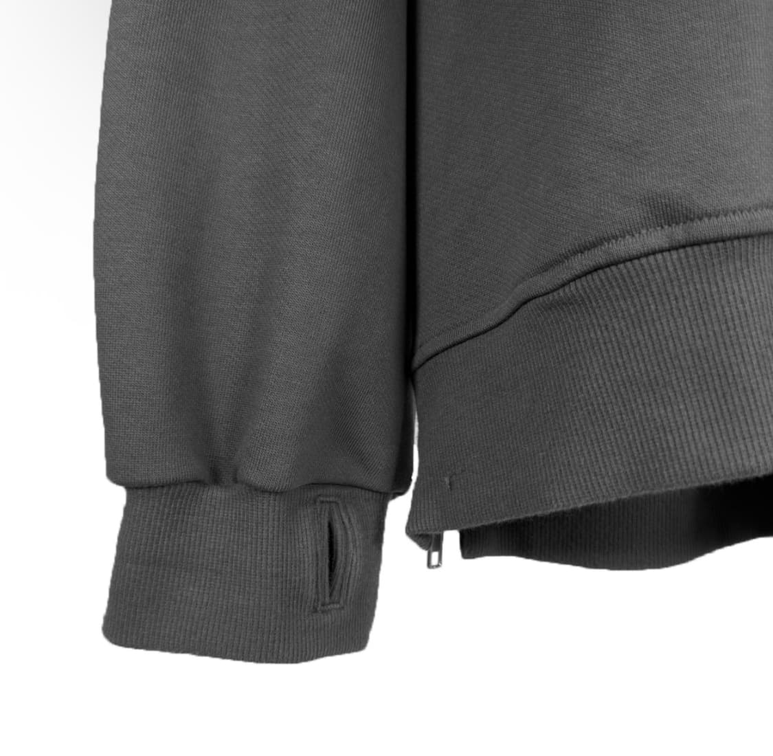 [L] 준지 남성 사이드 지퍼 MA-1 마원 스웨트 맨투맨 티셔츠 그레이 상품이미지6