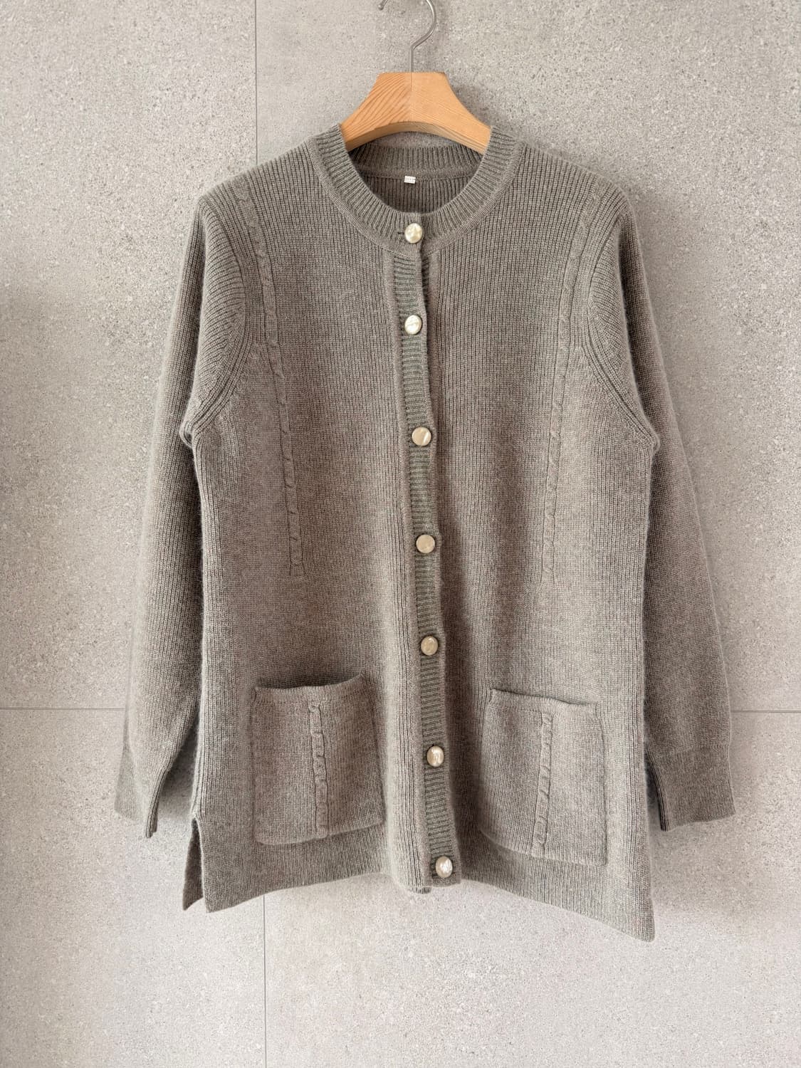 앙고라 기본 가디건 그린 상품이미지1