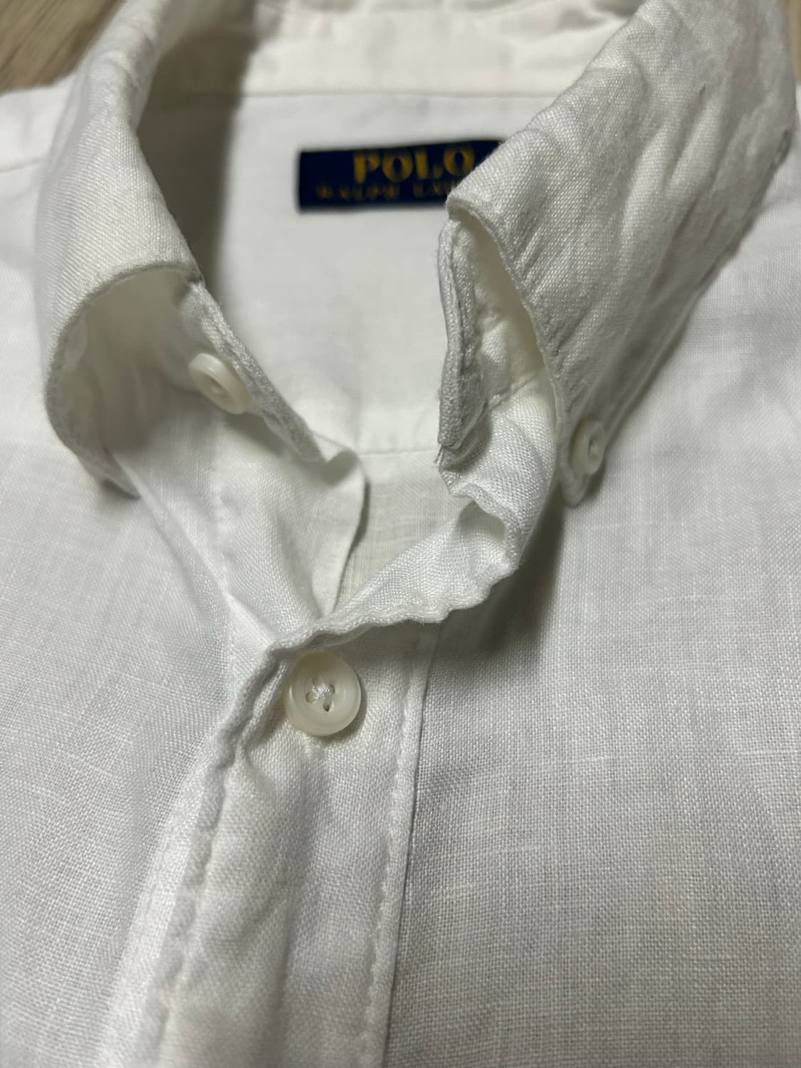 폴로랄프로렌 해외판 린넨 화이트 셔츠 105 상품이미지5