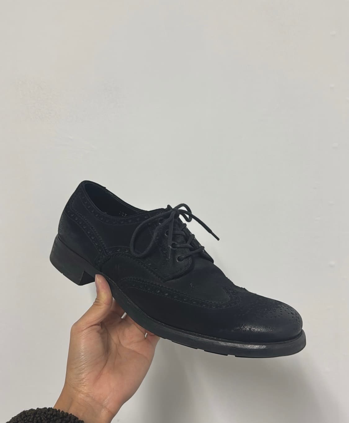 00s 프라다 윙팁 스웨이드 더비 슈즈 상품이미지1