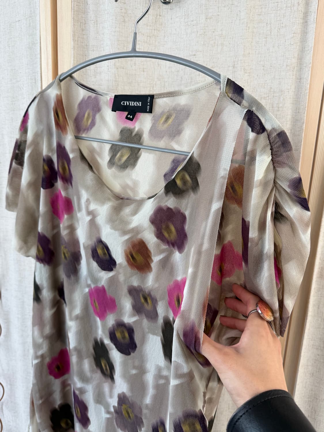 Cividini 플라워 프린팅 매쉬 탑 상품이미지2