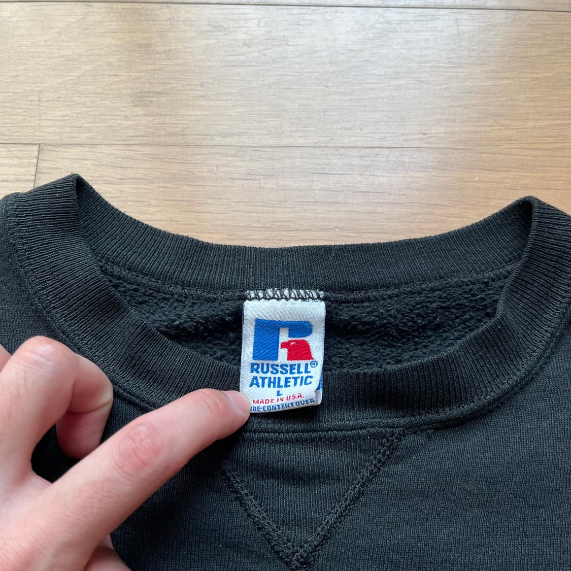 90년대 러셀 스웻셔츠 블랙 컬러 미국제조 USA 상품이미지3
